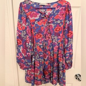 Rusttydustty Floral Blouse in Purple and Pink